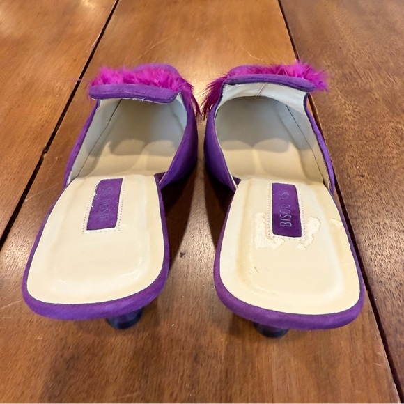 Bisou Bisou Havana - Purple Fuchsia Suede Feather Mules, Women's 8.5 - Picture 8 of 10